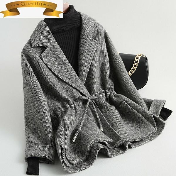 

cashmere double coats sided women autumn winter 2021 warm wool jackets manteau automne femme ydf92b mf841 women's & blends, Black