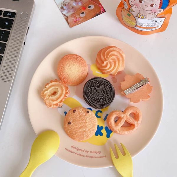 

girls hair accessories clips kids barrettes hairpin cartoon cute cookie hairpins sweet children bb clip b7997, Slivery;white