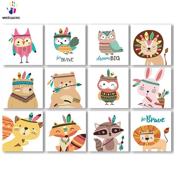 

paintings diy colorings pictures by numbers with colors ethnic wind animal picture drawing painting framed home