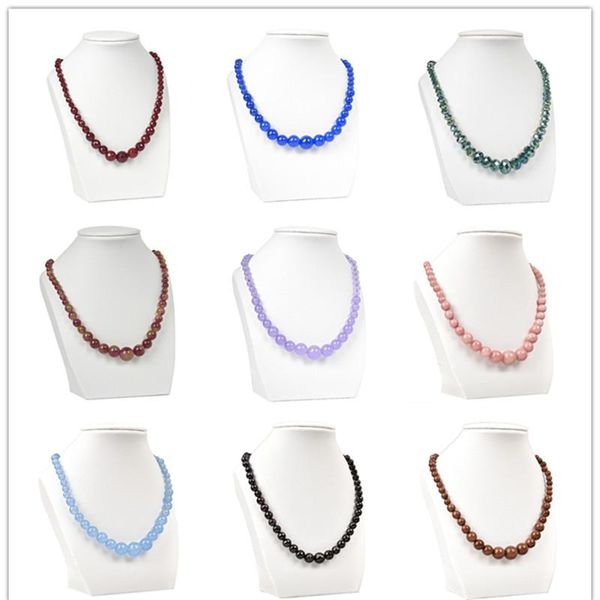 

chains arrival 6-14mm tigereye chalcedony crystal tower necklace chain for women girls gifts wholesale jewelry making 18", Silver