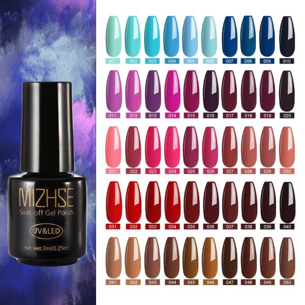 

nail gel mizhse 7ml color polish vernis semi permanent enamel uv led soak off for art manicure, Red;pink