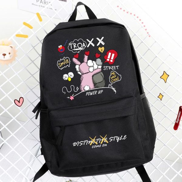 

backpack cartoon ulzzang printing schoolbags for boys and girls printed street hugs women lapbag men travel