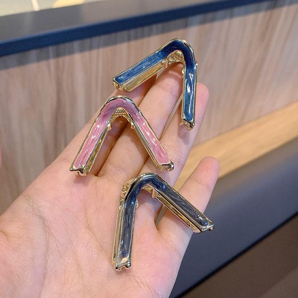 

hair accessories woman korean style v-shape metal hairpins geometric crystal clips hairgrips girls barrettes fashion 2021