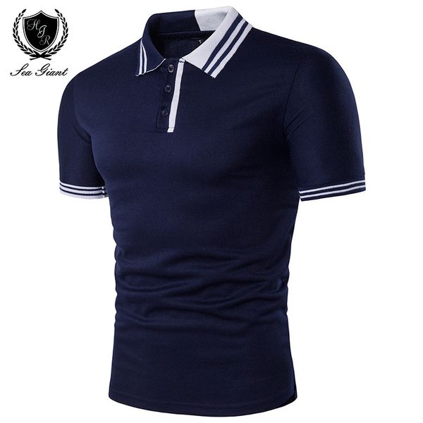 

men's polos est summer brand mens polo shirt short sleeve solid button two color stitching personality design male clothing man shirts, White;black