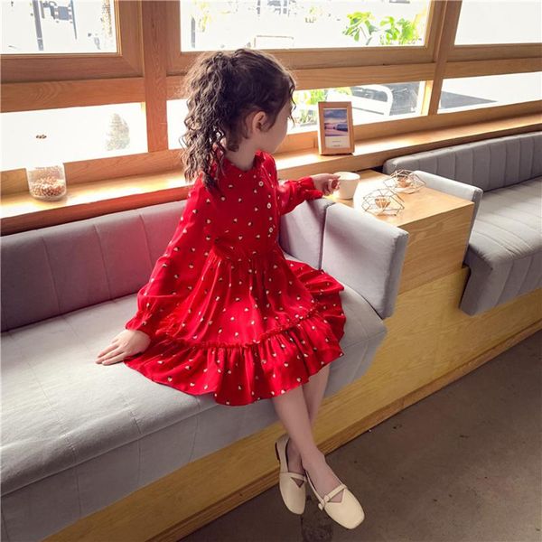 

girl's dresses toddler girls floral baby girl clothes 2021 spring autumn long sleeve print princess party elegant kids dress vestidos, Red;yellow
