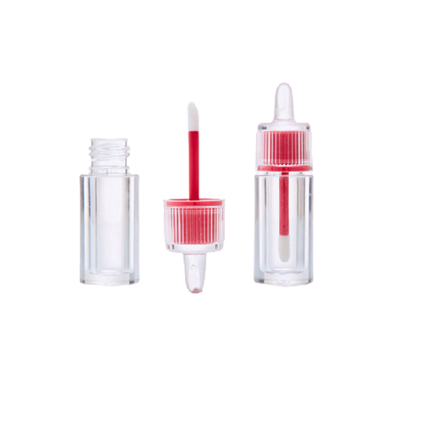 

storage bottles & jars empty round clear lip gloss container rfillable bottle plastic cosmetic packaging containers 6mlip wand tube 50pcs/lo