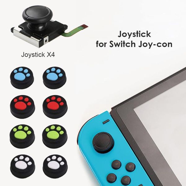 

4x game controller replace small analog rocker entertainment accessories gamepad thumb joystick for switch joy-con controllers & joysticks