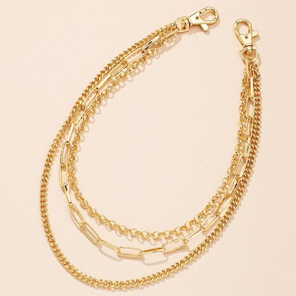 

chains exaggerated fashion multi-layer gold color metal chain necklace for women trend hip hop clavicle jewelry, Silver