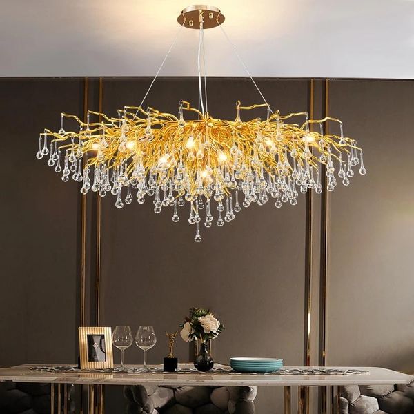 

chandeliers modern luxury crystal led chandelier lighting bedroom decoration loft villa lamp dining living room el hall art indoor lights