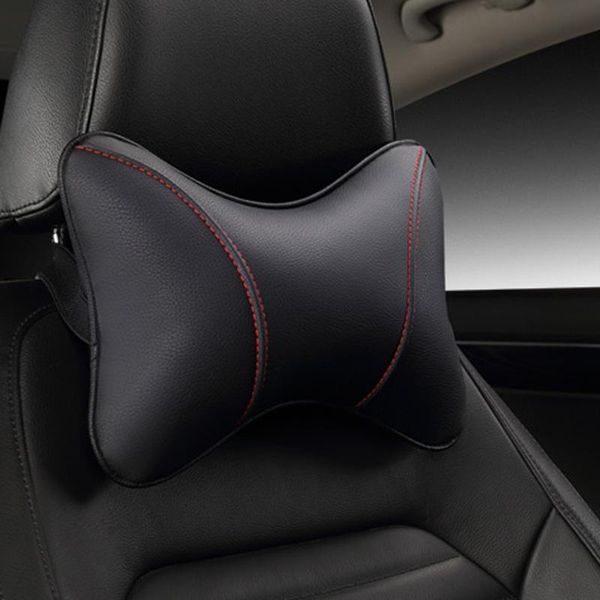 

seat cushions crystal pu leather car headrest pillow universal comfortable neck pillows fit for most cars quality e1