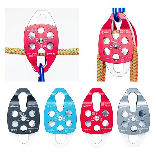 

cords, slings and webbing ce 36kn double sheaves pulley for rope tree climbing rigging hauling caving
