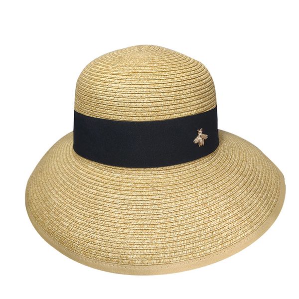 

ins summer women straw hat fashion sun protection beach hats personality wide brim hats with ribbon wide brim hat 2021 hot, Blue;gray