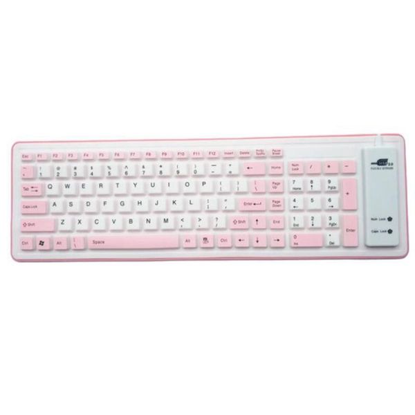

keyboards foldable silicone keyboard usb wired silicon flexible soft waterproof roll up silica gel for pc lapnotebook