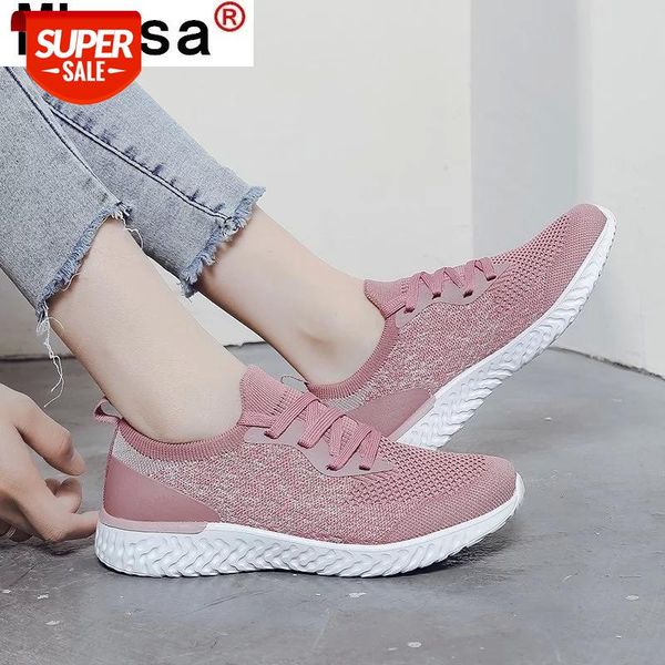 

spring 2021 new women shoes mesh comfortable breathable lace-up casual solid color non-slip wear-resistant sneakers #be9d