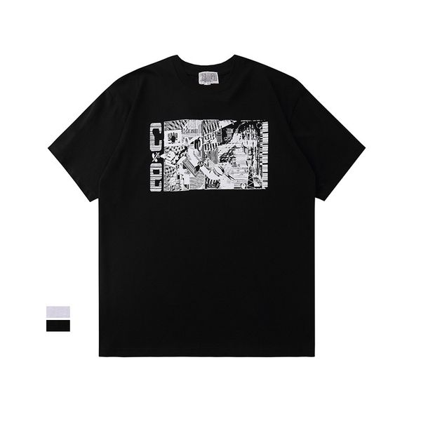 

ins fashion brand ce casual short sleeve loose t-shirt student sports large half sleeve top, White;black