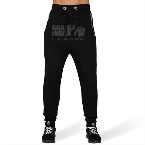 

fitness jogger autumn casual women pant sweatpants sportswear long trousers straight man clothing, Black