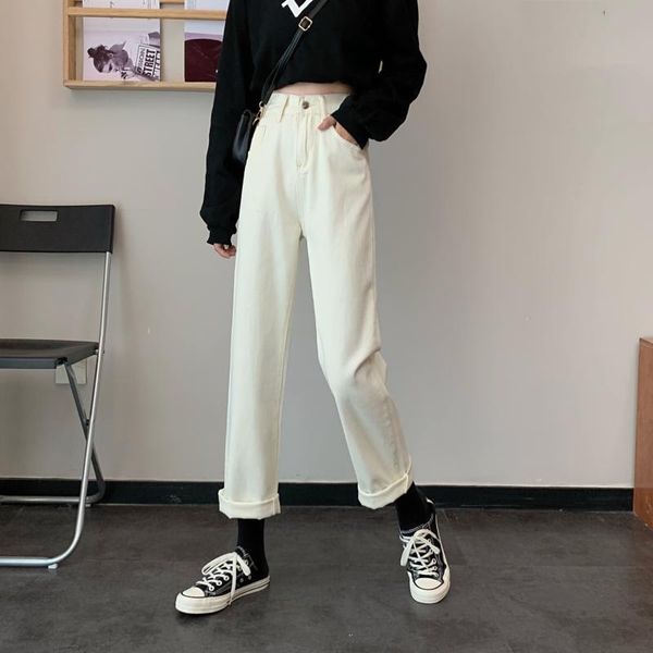 

women's jeans dd097 straight leg loose high waist slimming wide-leg pants, Blue