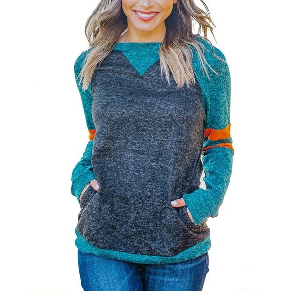 

2021 autumn winter new casual women's contrast long sleeve sweater, White