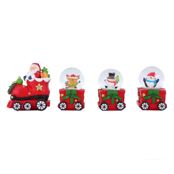 

novelty items 4pcs christmas crystal gift train shaped deskdecor glass snow globe