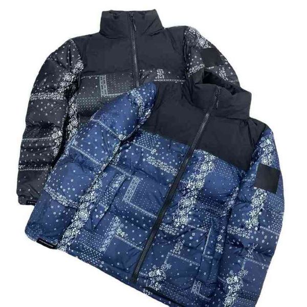 

autumn and winter tnf classic 1996 parkas men womens wear gooses letter embroidery puffer jacket cashew flower coat s-2xl, Black