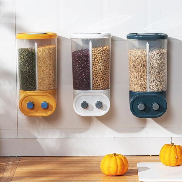 

storage bottles & jars kitchen containers cereal dispenser wall-mounted food