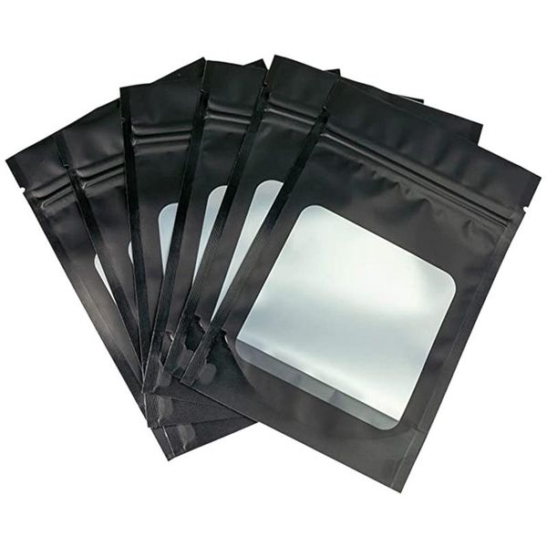 

pieces resealable black storage bags with clear window pouch for self sealing zipper closure