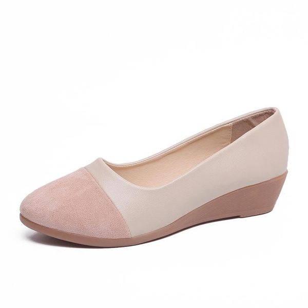 

spring and autumn women's shoes artificial leather comfortable high-quality wedge heel fashion wild casual b24-05 dress, Black