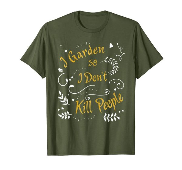 

i garden so i don't kill people - funny gardening t-shirt, White;black