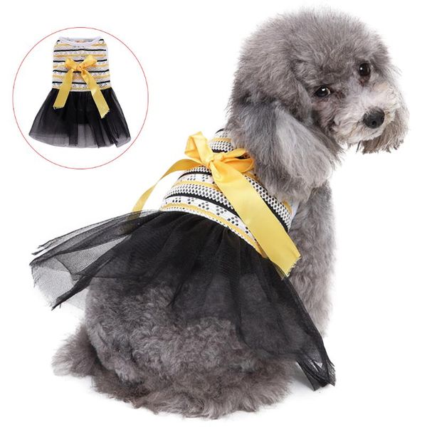 

dog apparel halloween dress decorative bowknot cotton pet clothes summer