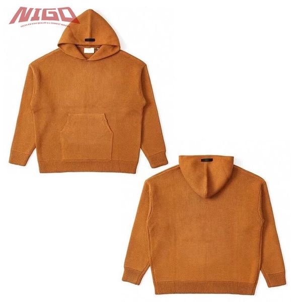 

x zn 6th wool knitted hoodie sweater coat code@g52 men's vests, Black;white