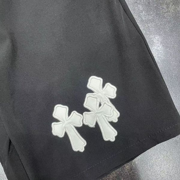 

brand crosin correct ch crosin vintage cross leather embroidered quick dry shorts men's elastic waist tide brand loo ordq, White;black