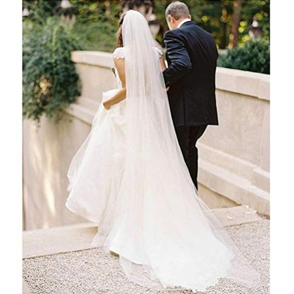 

bridal veils tulle sheer white ivory wedding cathedral for bride, Black