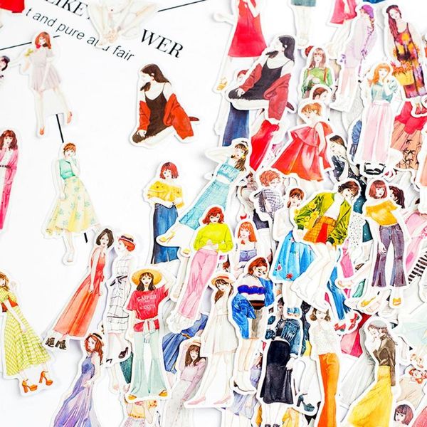 

gift wrap decorative welt pretty females decals mori girls stickers scrapbooking patchwork cartoon silhouette paster