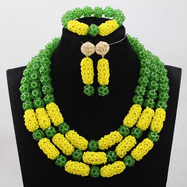 

earrings & necklace mix color crystal beads jewelry sets multilayer bohemian statement chunky fashion vintage women wedding set qw1029, Silver