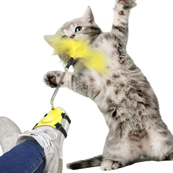 

cat toys toy spring funny stick creative fighting interactive with feather educational leisure