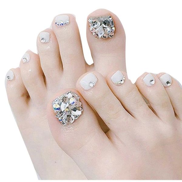 

short false toenails full cover press on fake artificial feet nails for women girls nail art kits