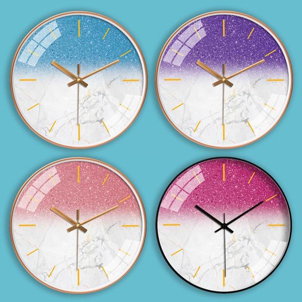 

modern minimalist mute wall clock nordic creative fashion watch home bedroom living room decoration [8-14 inch] clocks