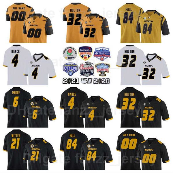 

ncaa missouri tigers college 84 emanuel hall jersey men football 4 jonathan nance 32 nick bolton 21 ish witter 6 jmon moore 34 sheldon richa, Black
