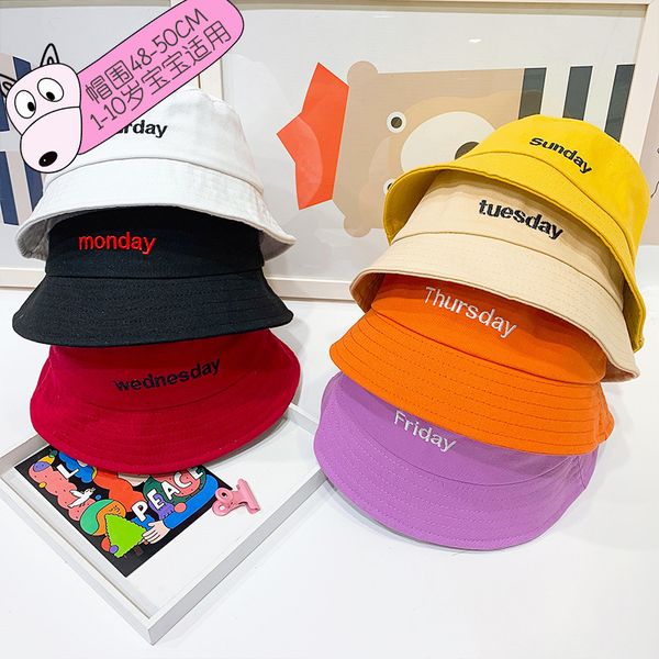 

new cartoon cute fisherman fashion baby washbasin cold hat, Yellow