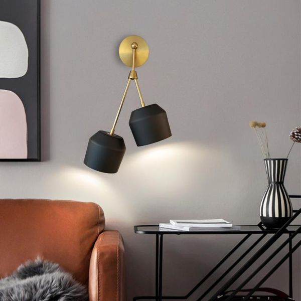 

wall lamp artpad nordic 2 led hanging lamps modern sconce gray black white metal light fixture ffor stairway bedroom corridor
