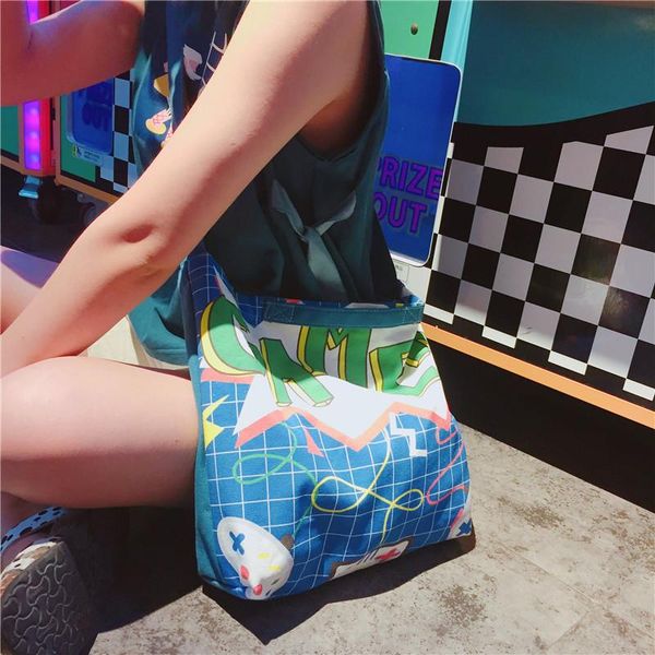 

storage bags personalized canvas shopping bag printed messenger can carry soft large-capacity multi-function travel organizer