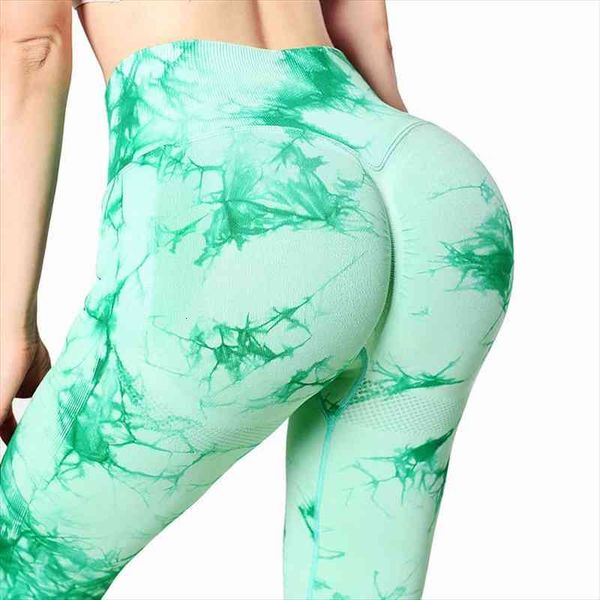 

booty lifting workout high waist women legging breathable skinny fitness push up tie dye quick dry, Black