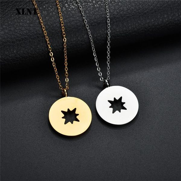 

pendant necklaces xlnt fashion jewelry stainless steel snowflake pendants for women long chain collar mujer collares, Silver