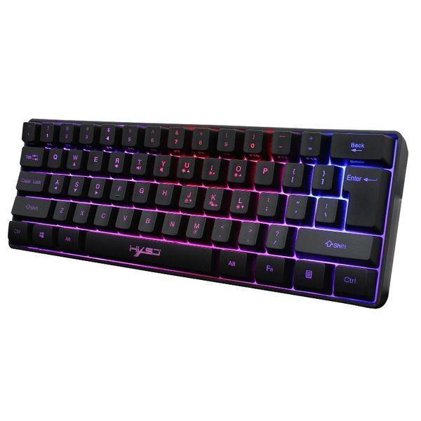 

keyboards hxsj v700 wired gaming keyboard rgb streamer 61-key for game/office