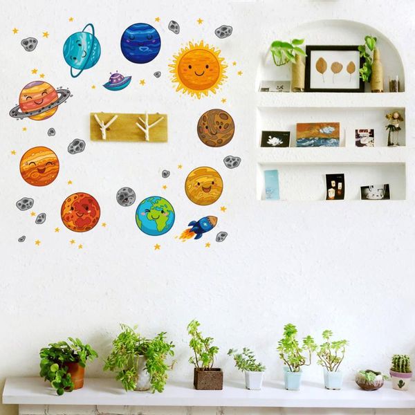 

wall stickers mural home art decals nursery stickerscartoon universe planet sticker kids rooms study bedroom decorations wallpaper