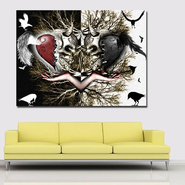 

dark color pop art abstract love art painting printed on canvas modern wall art picture for living room poster cudros decor