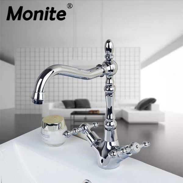 

bathroom sink faucets monite swivel chrome polish faucet basin tap rotated dual handles water mixer