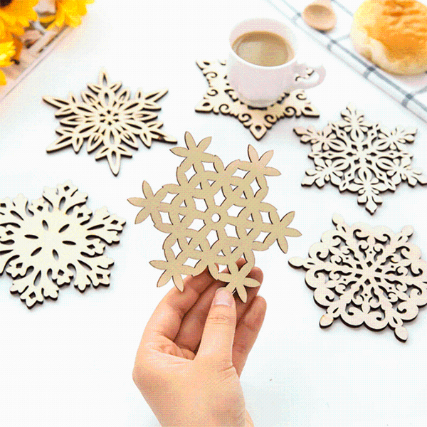 

mats & pads christmas home insulation mat snowflake table anti-scalding wooden coffee pad drink 1pcs