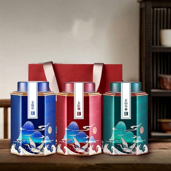 

1pc sealing tea canister decorative caddy storage jar tinplate container bottles & jars