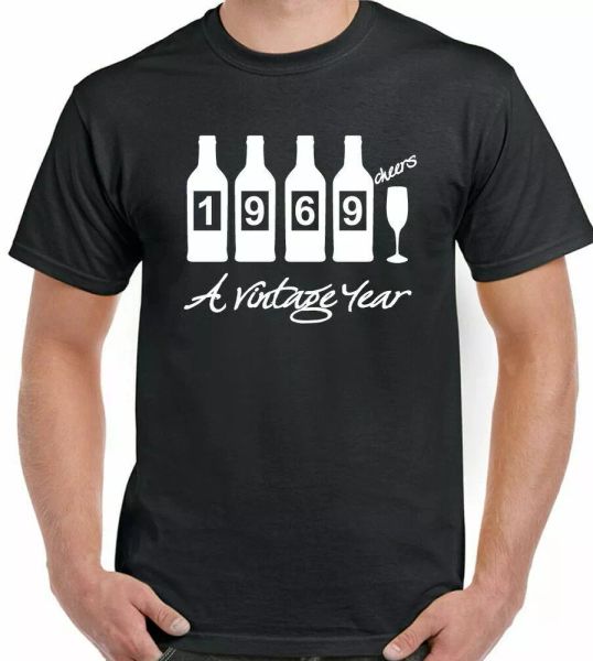 

bottles 1969-mens funny novelty 52nd birthday \ t-shirt gift, White;black
